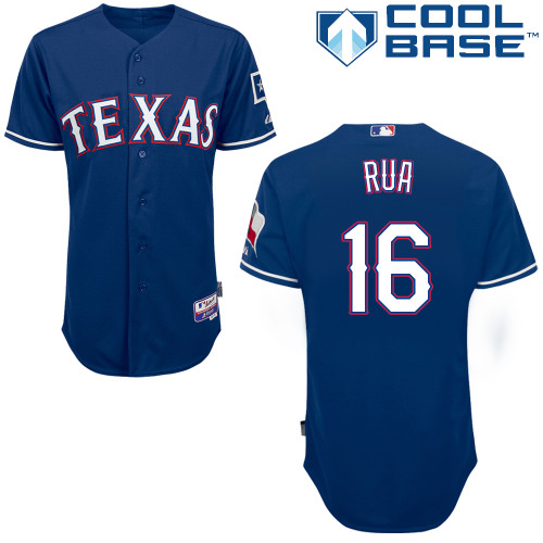 Ryan Rua #16 MLB Jersey-Texas Rangers Men's Authentic Alternate Blue 2014 Cool Base Baseball Jersey